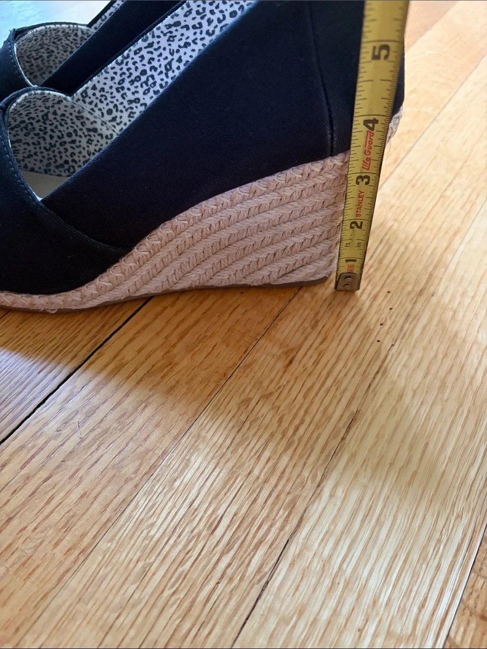 Toms Black Canvas Wedge-Heel Espadrilles
